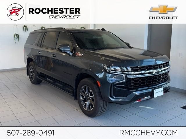 2021 Chevrolet Suburban Z71 in Shadow Gray Metallic — front three-quarter view