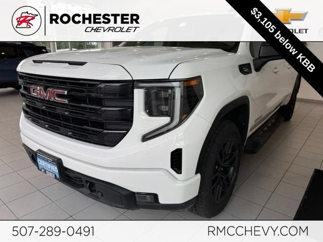2023 GMC Sierra 1500 Elevation in Summit White — front three-quarter view