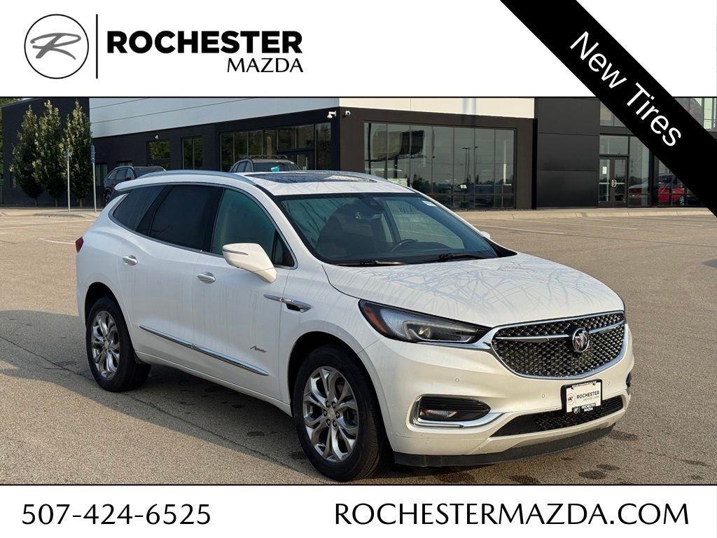 2021 Buick Enclave Avenir in White Frost Tricoat — front three-quarter view