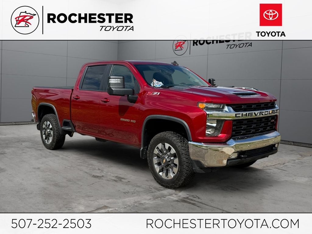 2021 Chevrolet Silverado 2500HD LT 4WD in Cherry Red Tintcoat — front three-quarter view