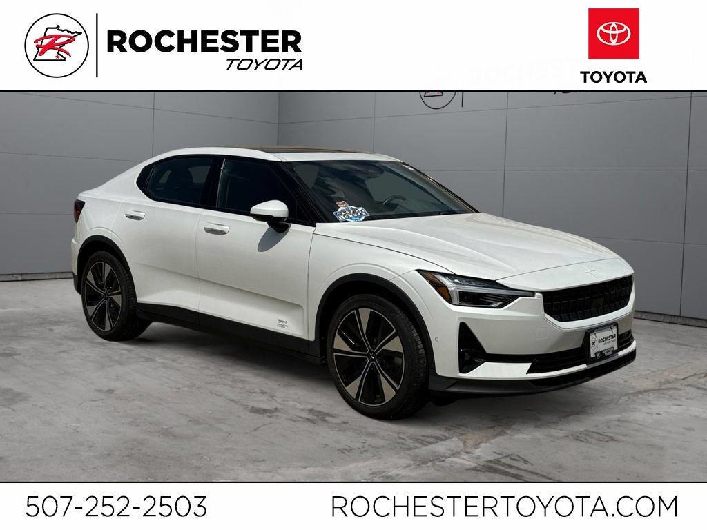 2023 Polestar 2 Long Range Dual Motor AWD in Snow Metallic — front three-quarter view
