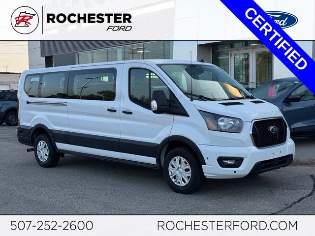 2024 Ford Transit-350 XLT in Oxford White — front three-quarter view