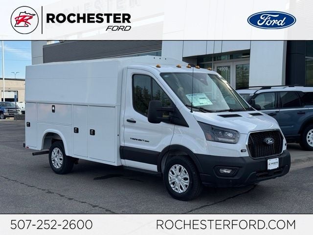 2026 Ford Transit-350 Base w/Knapheide KUV Body in Oxford White — front three-quarter view