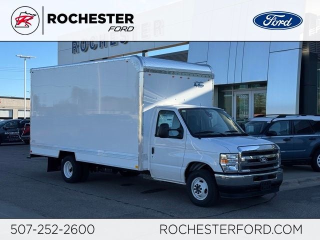 2027 Ford E-350SD Base Cutaway in Oxford White — front three-quarter view