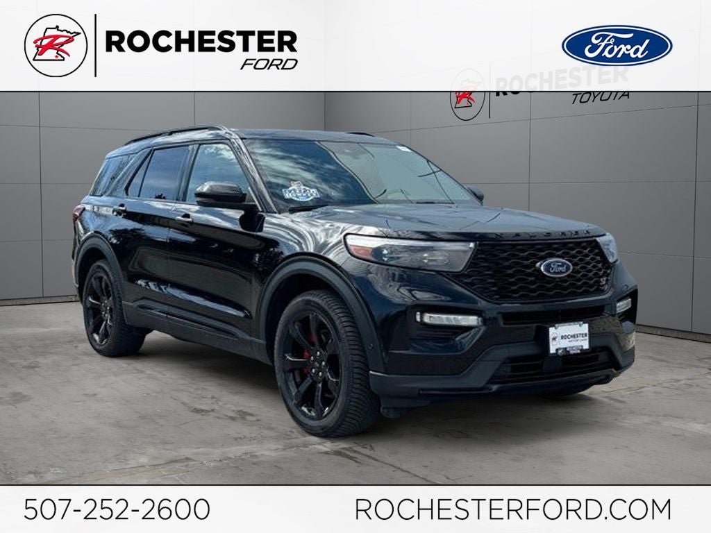 2022 Ford Explorer ST in Black Metallic — front three-quarter view