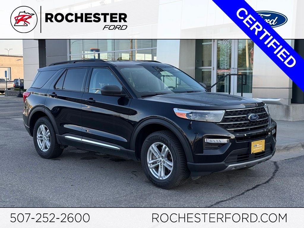 2024 Ford Explorer XLT in Black Metallic — front three-quarter view