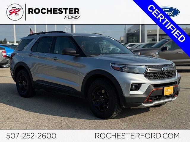 2022 Ford Explorer Timberline in Silver Metallic — front three-quarter view