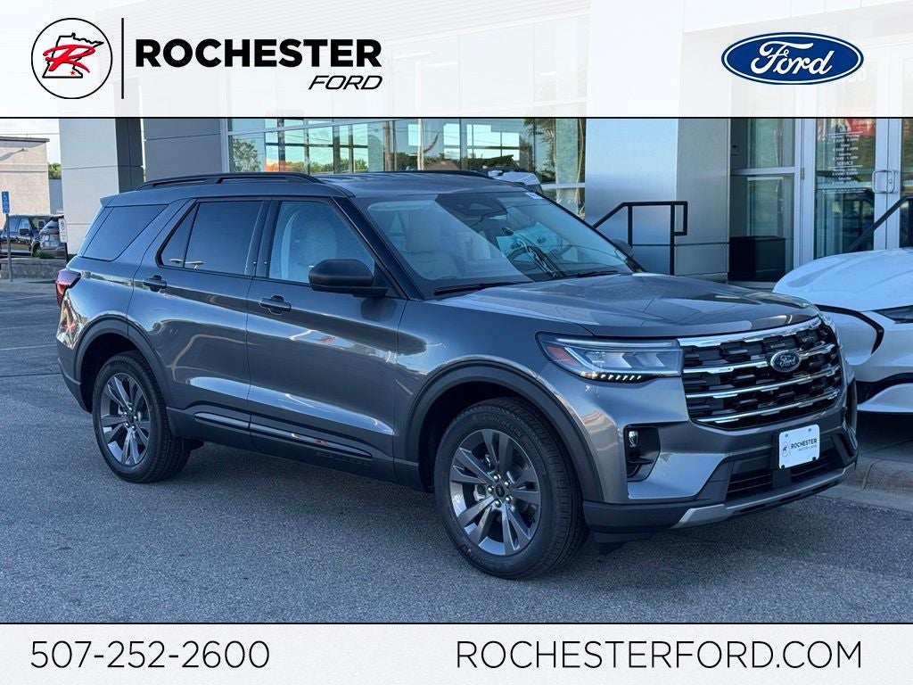 2026 Ford Explorer Active w/Heated Steering Wheel + 20" Wheels in Carbonized Gray Metallic — front three-quarter view