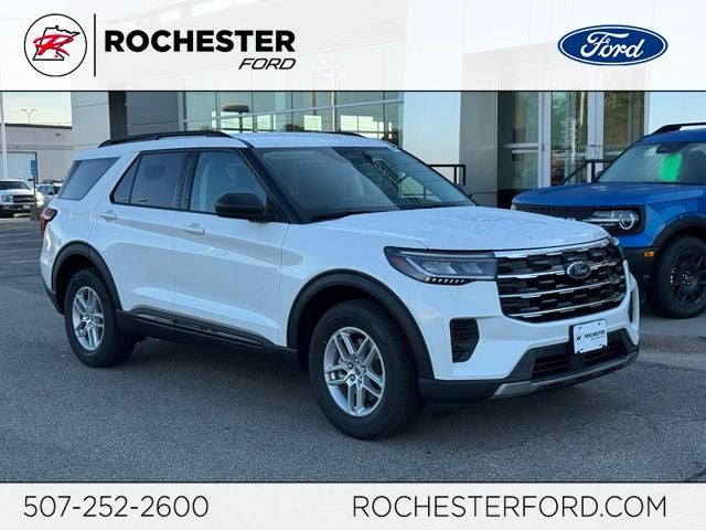 2026 Ford Explorer Active in Star White Metallic Tri-Coat — front three-quarter view