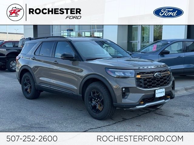 2026 Ford Explorer Tremor w/Convenience Pkg + Blue Cruise in Marsh Gray — front three-quarter view