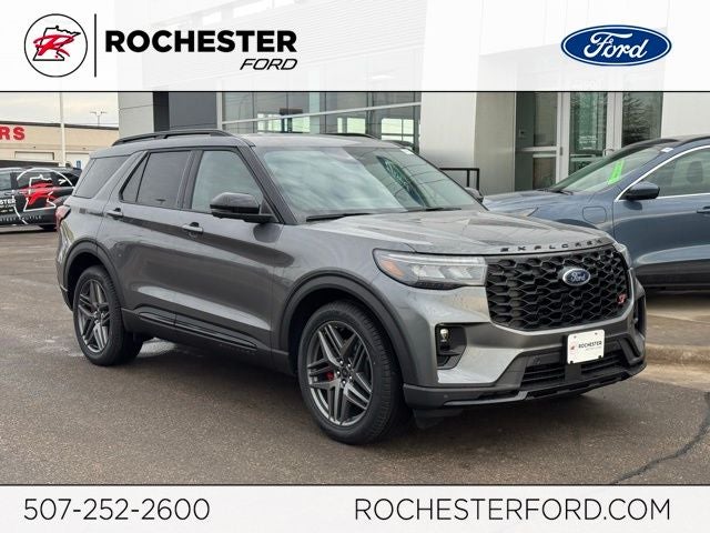 2026 Ford Explorer ST in Carbonized Gray Metallic — front three-quarter view
