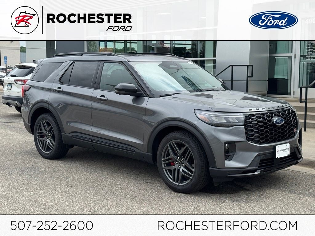 2026 Ford Explorer ST in Carbonized Gray Metallic — front three-quarter view