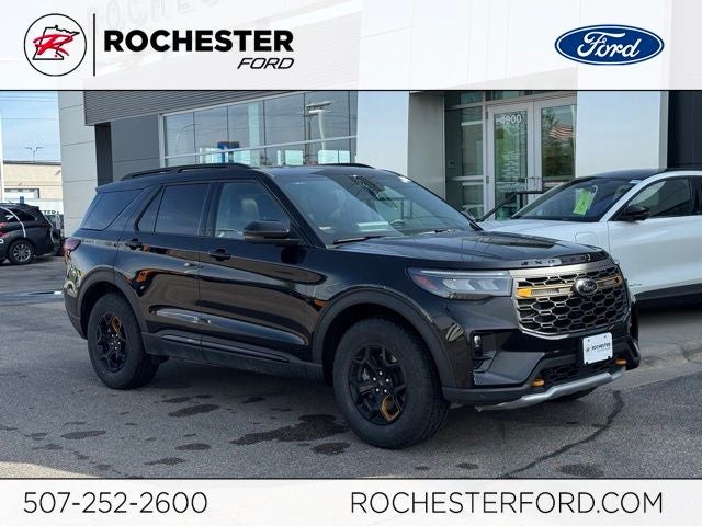 2026 Ford Explorer Tremor in Agate Black Metallic — front three-quarter view
