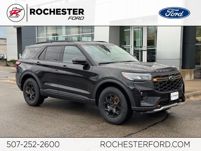 2026 Ford Explorer Tremor w/Glass Roof + Massaging Front Seats in Agate Black Metallic — front three-quarter view