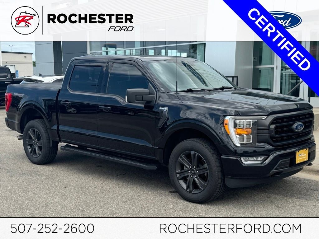 2023 Ford F-150 XLT in Agate Black Metallic — front three-quarter view