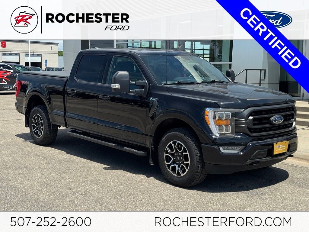 2023 Ford F-150 XLT in Agate Black Metallic — front three-quarter view