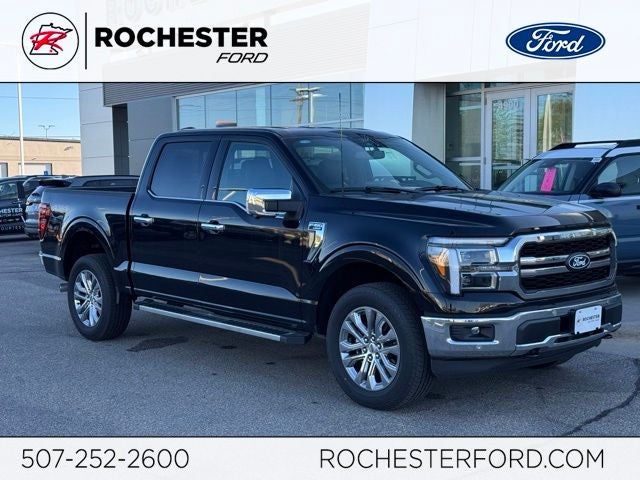 2026 Ford F-150 Lariat in Agate Black Metallic — front three-quarter view