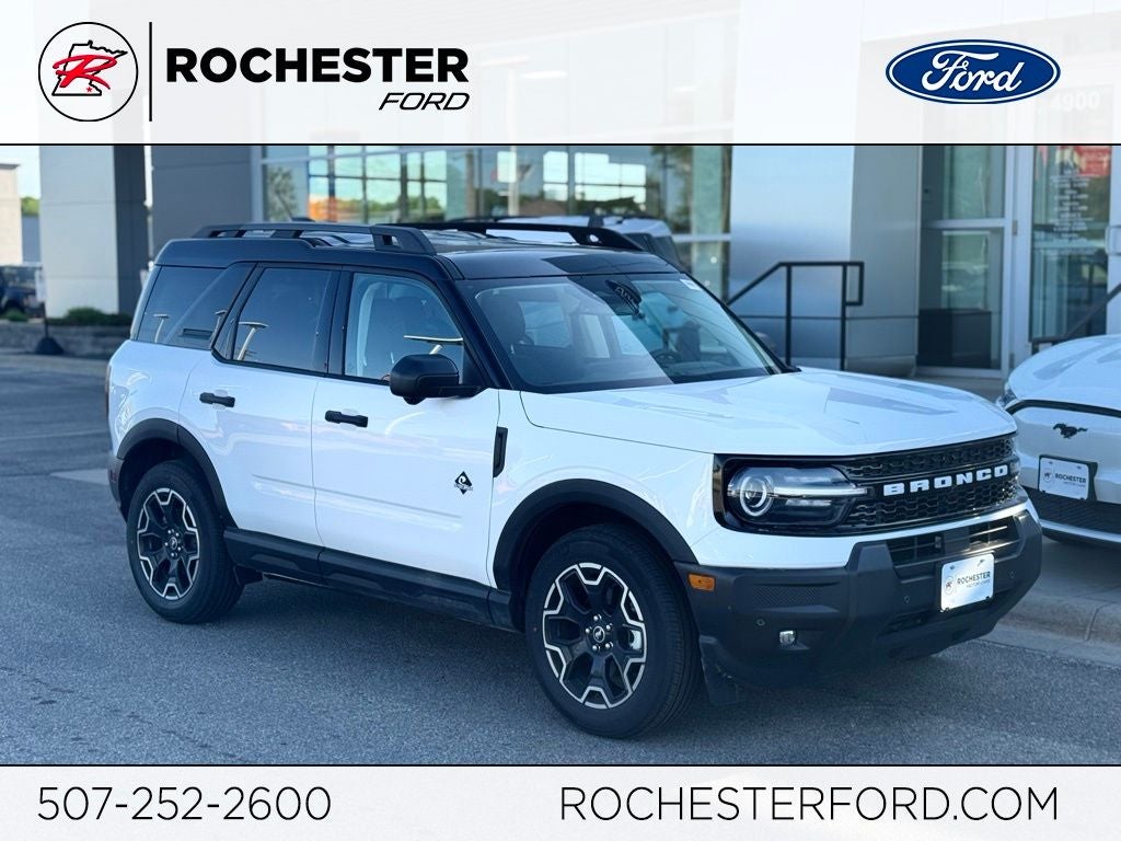 2026 Ford Bronco Sport Outer Banks in Oxford White — front three-quarter view