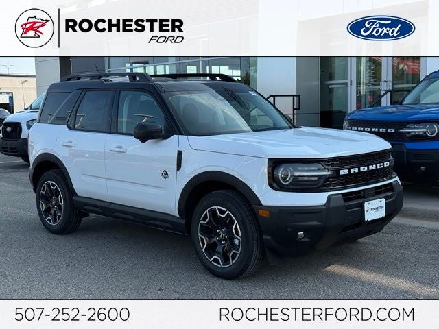 2026 Ford Bronco Sport Outer Banks w/B&O Sound System in Oxford White — front three-quarter view