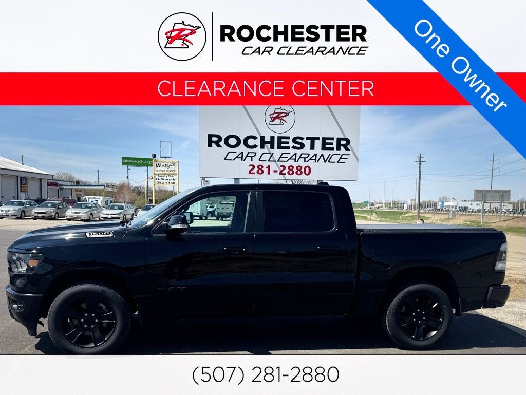 2021 RAM 1500 Big Horn/Lone Star in Diamond Black — front three-quarter view
