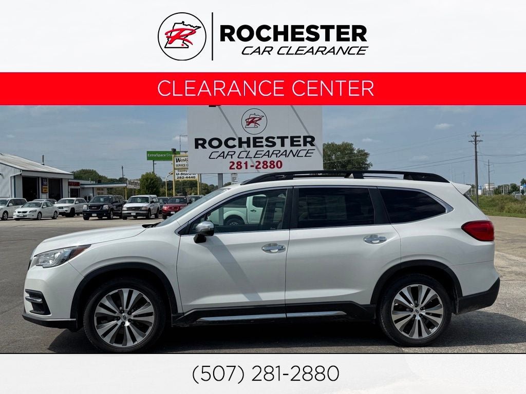 2020 Subaru Ascent Touring in Crystal White Pearl — front three-quarter view