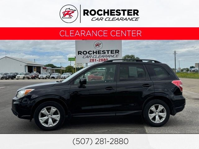 2016 Subaru Forester 2.5i Premium in Crystal Black Silica — front three-quarter view